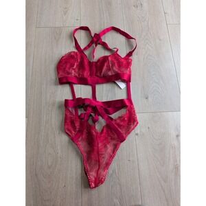 Red Victoria Secret Lingerie Lace NWT Size Small Teddy, Bodysuit, Straps $69.50